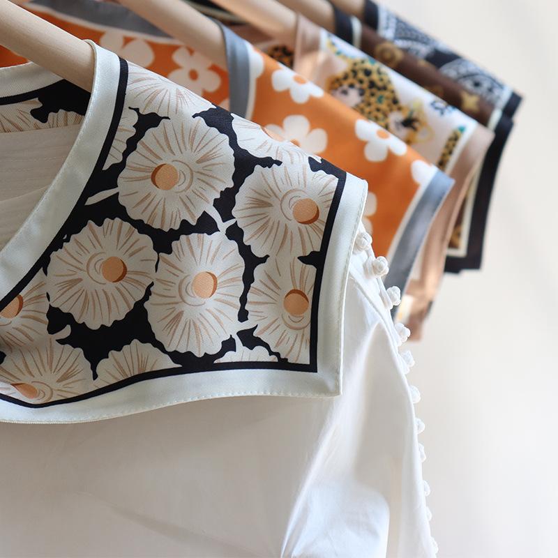 New shoulder silk scarf shawl women's spring and autumn summer fake collar air-conditioned room vest decoration with neck protection double-layer scar