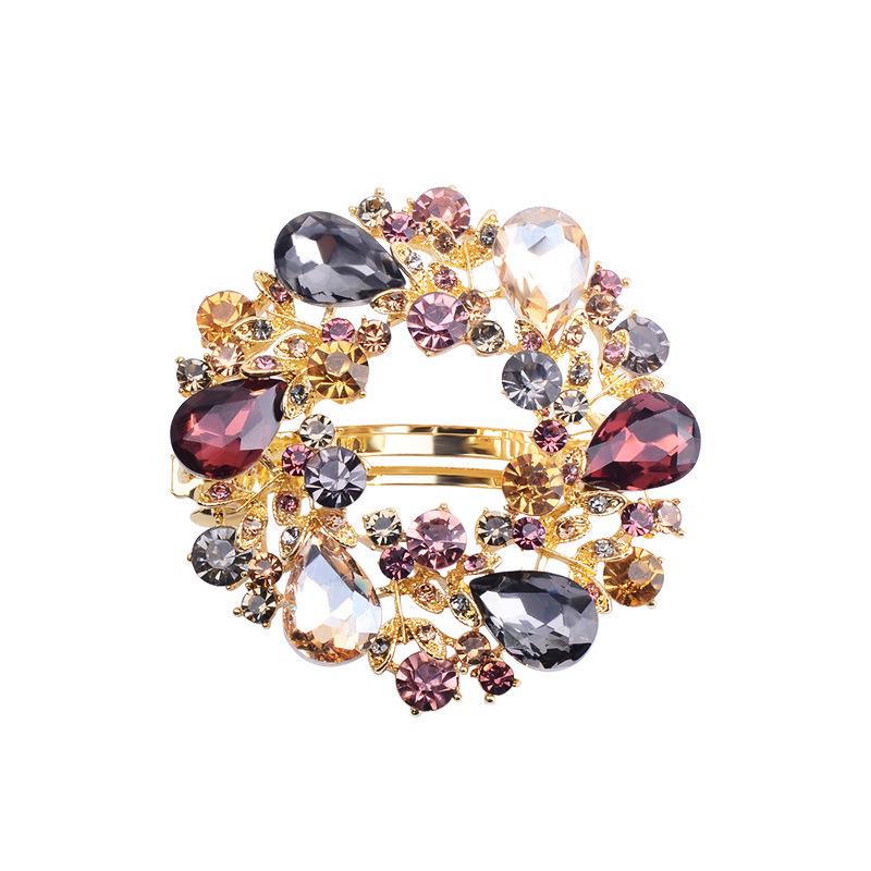 Korean Retro Rhinestone Bow Hair Clip - Women's Spring Ponytail Accessory