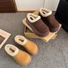 French Retro Baotou Half Slippers Women's Outer Wear Autumn and Winter New Heightened Thick-soled One-pedal Birkencotton Slippers