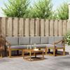 Outdoor Sofa Set with Cushions 6 pcs Natural and Light Grey