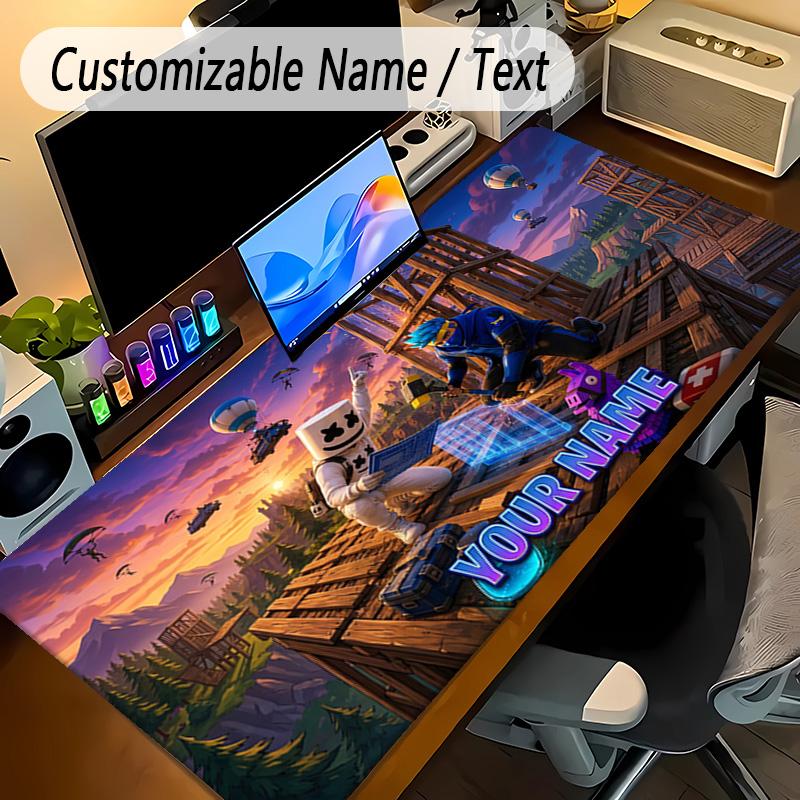 Large Mouse PadFortnite Custom Name Text Personalized Desk Mat Non Slip Gaming Pad
