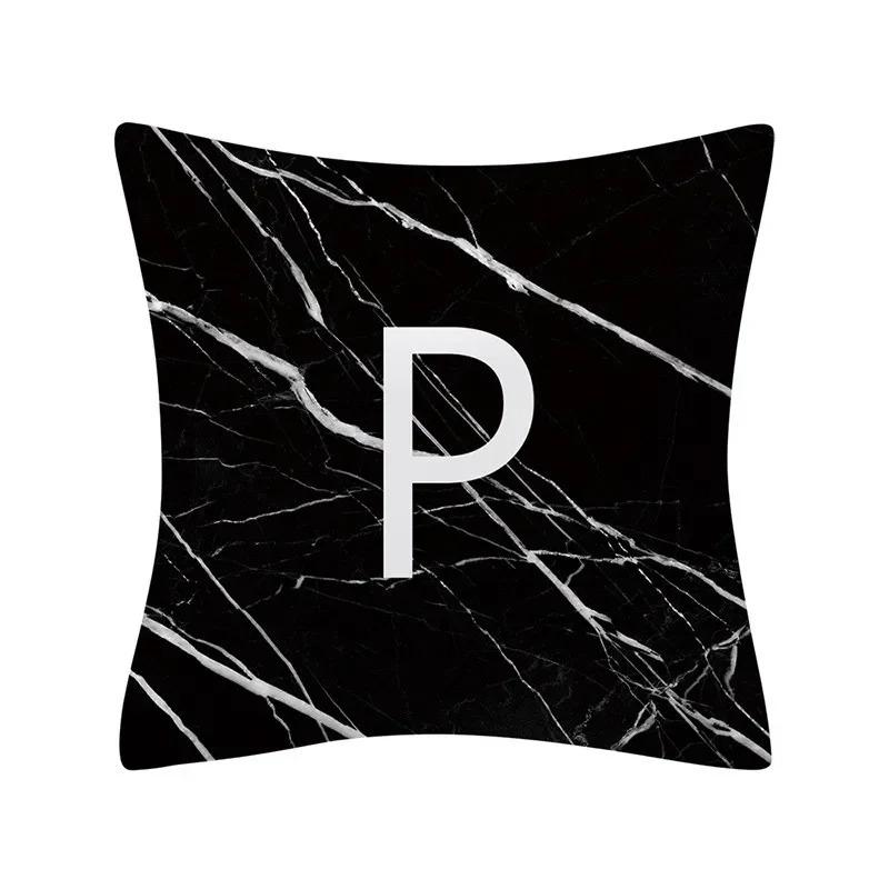 Buchstabe Marmor Textur Druck Kissenbezug Nordisch Schlicht Zimmer Heimdekoration Büro Sitz Wohnzimmer Sofa Kissenbezug