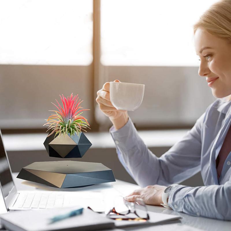 Levitating Air Bonsai Pot Rotation Flower Pot Planters Magnetic Suspension Floating Pot Potted Plant Home Without Plants