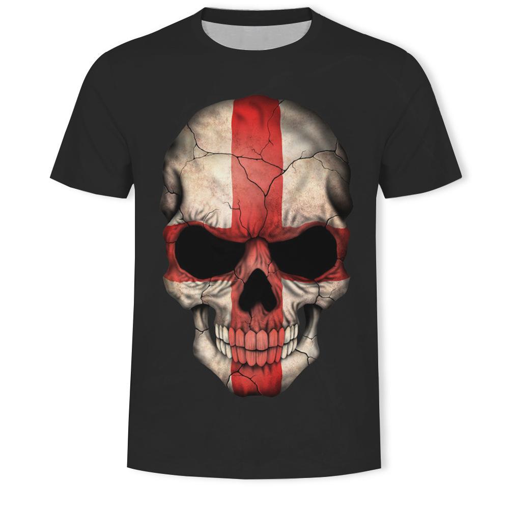 Sommer Rundhals 3D Schädel Print Top Modische Lässige Kurzarm Herren T-Shirts