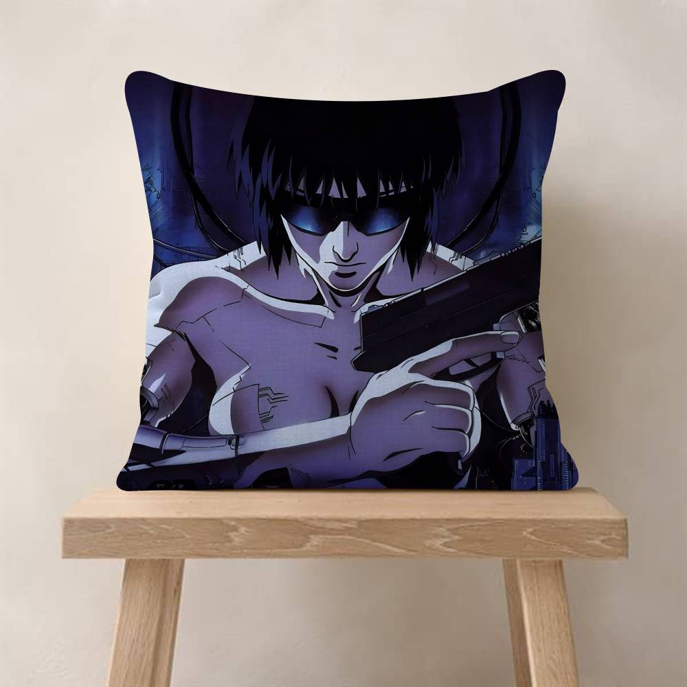 Anime Ghost In The Shell Movie Sticky Cushion Cover 30x50 Polyester Sofa Cushions Decorative Throw Pillows Home Decoration