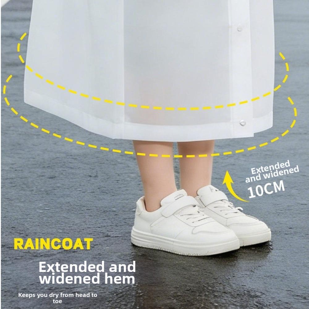 PEVA Children Rain Poncho Disposable Student Rainwear Cute Rain Coat Jacket Outdoor Use