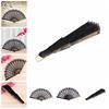 Black Spanish Style Dance Party Wedding Lace Silk Folding Hand Held Flower Fan