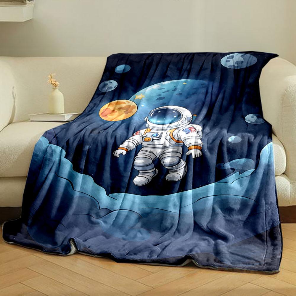 Astronaut Floating In Space Scene Print Blanket Soft and Cozy Perfect for the Living Room Bed Sofa or a Nap,gift