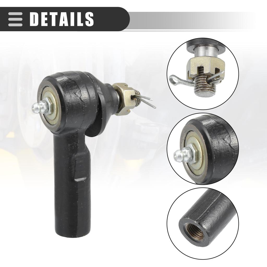 Motoforti Tie Rod End Ball Joint Kit Assembly Compatible with EZGO TXT Golf Carts, Metal, Black, 3 Pieces