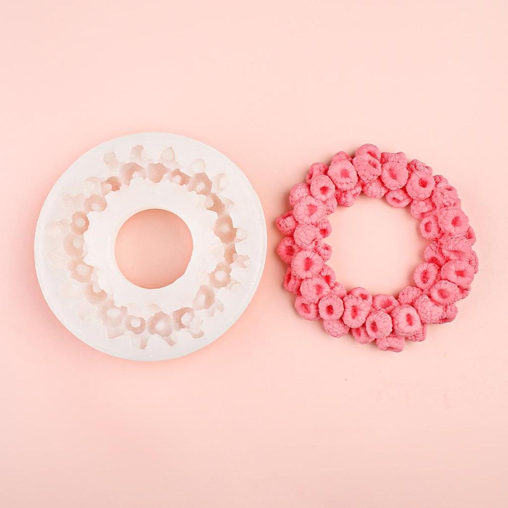 Molde de Silicona de Anillo de Fruta de Frambuesa para Jabón, Yeso o Decoración de Pasteles