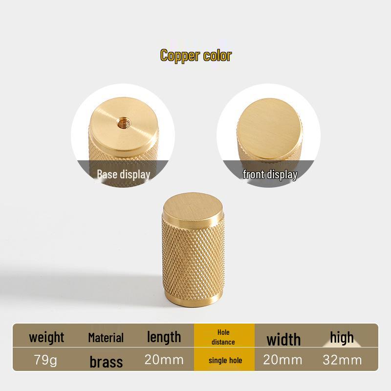 American Style Brass Wardrobe & Cabinet Door Handle - Retro French Copper Design