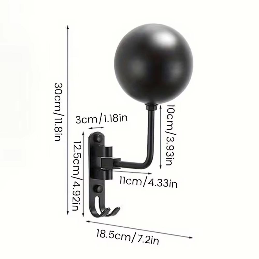 

Настенное крепление для мотоциклетного шлема с поворотом на 180°, стойка для футбольного велосипедного шлема с 2 крючками, вешалка-подставка для шлемов и кепок чёрный