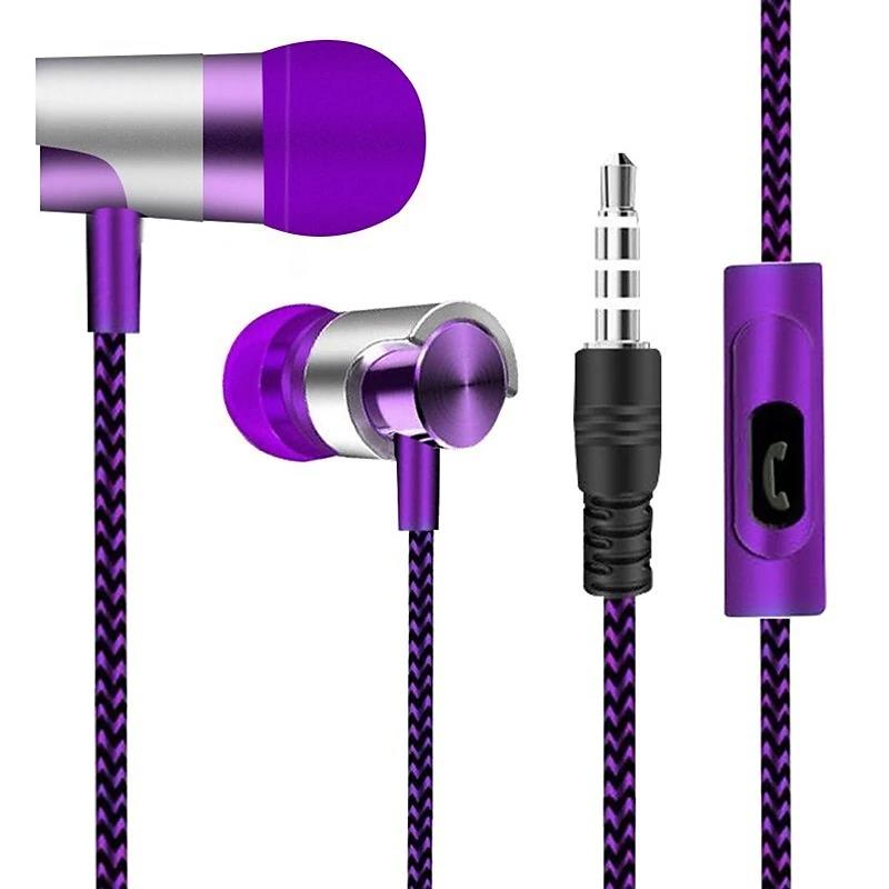 9D HIFI Heavy Bass Metal Wired Earphone Digital 3.5mm AUX With Mic In-Ear Earbuds Sport Music Headphone For Samsung Xiaomi Redmi