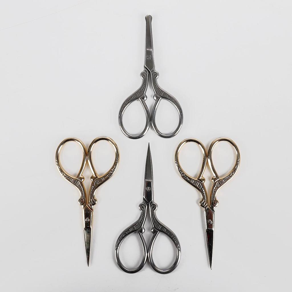 1pc/bag 9.1cm Stainless Steel Vintage Creative Pattern Scissors For Hand-Made Office And Home Life Sewing