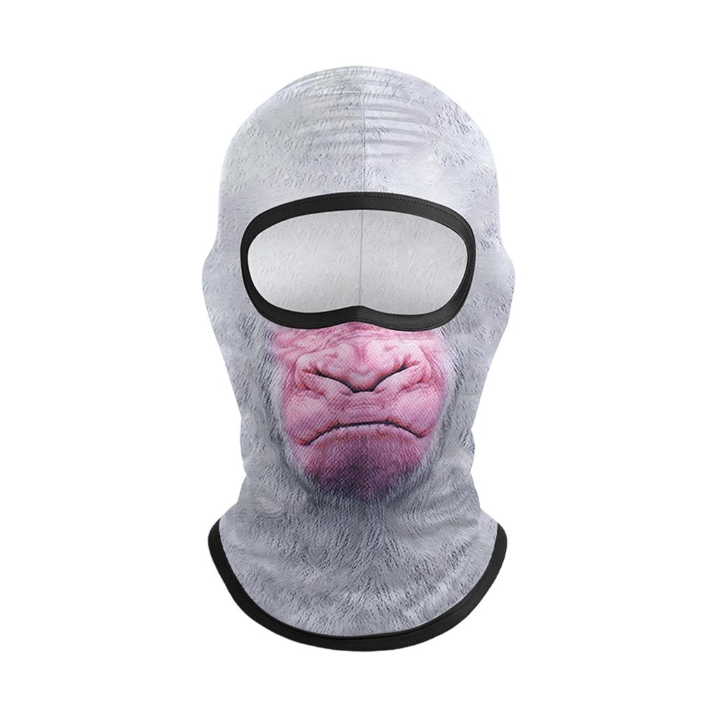 Fall Winter Pullover Hat with Cute Pet Print and Full Face Neck Cover for Outdoor Use