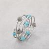 Natural Turquoise Winding Bracelet, Volcanic Stone Blue Stone Multi-Layer Women'S Natural Stone Bracelet.