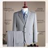 Romon Men's Slim Fit Business Casual Suit (Jacket + Pants)