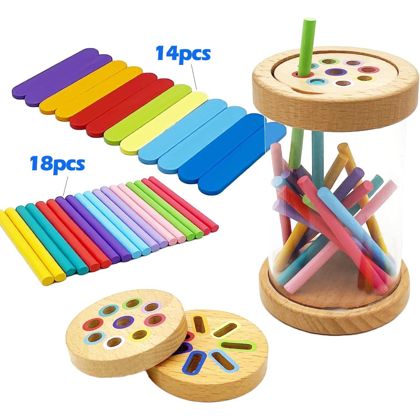 

Montessori Color Sorting Toys Wooden Learning Early Education Toy Fine Motor Sensory Development Matching Games Busy Board Toys