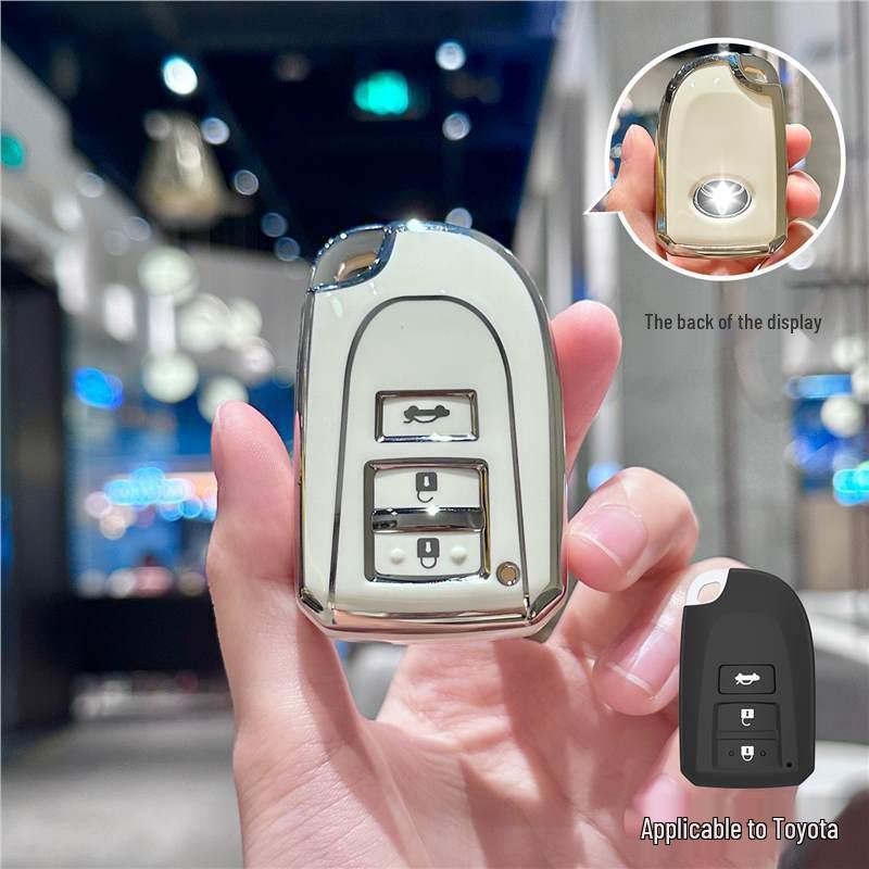 Silver Edge Key Case for Toyota Models: Corolla, RAV4, Camry, Vios, Highlander