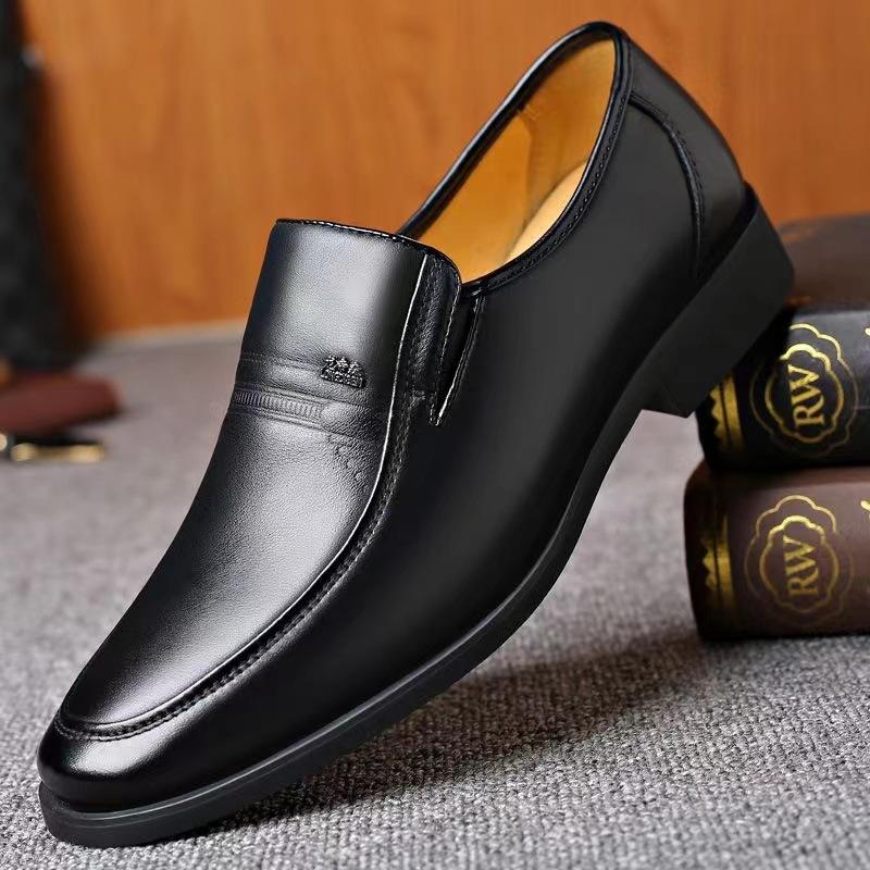 Men's sandals leather business dress cool leather shoes men's white wedding shoes heightening breathable men's shoes