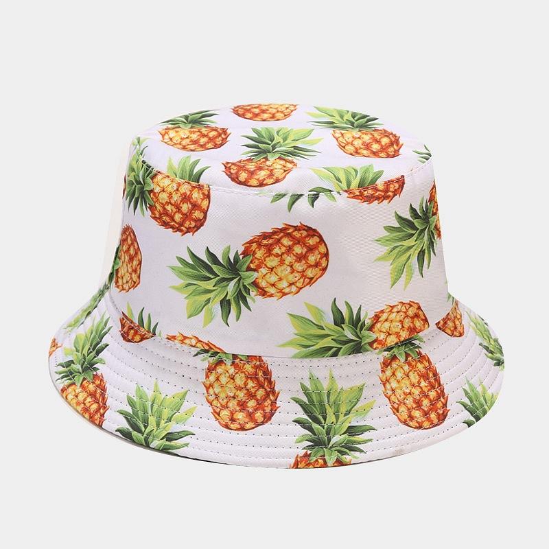 Creative Printed Fruit Pattern Bucket Cap Unisex Outdoor Leisure Fisherman Hat Summer Beach Uv Protection Sun hats Panama Bob
