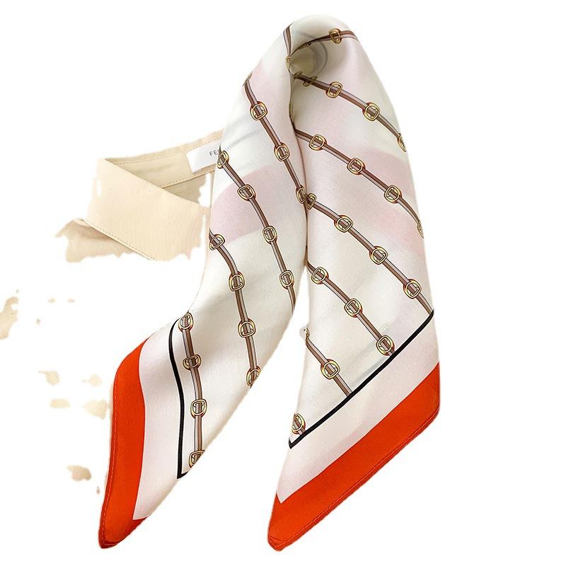 Mulberry silk new square scarf women's Korean version chain spring and summer decorative silk scarf warm silk professional scarf scarf scarf