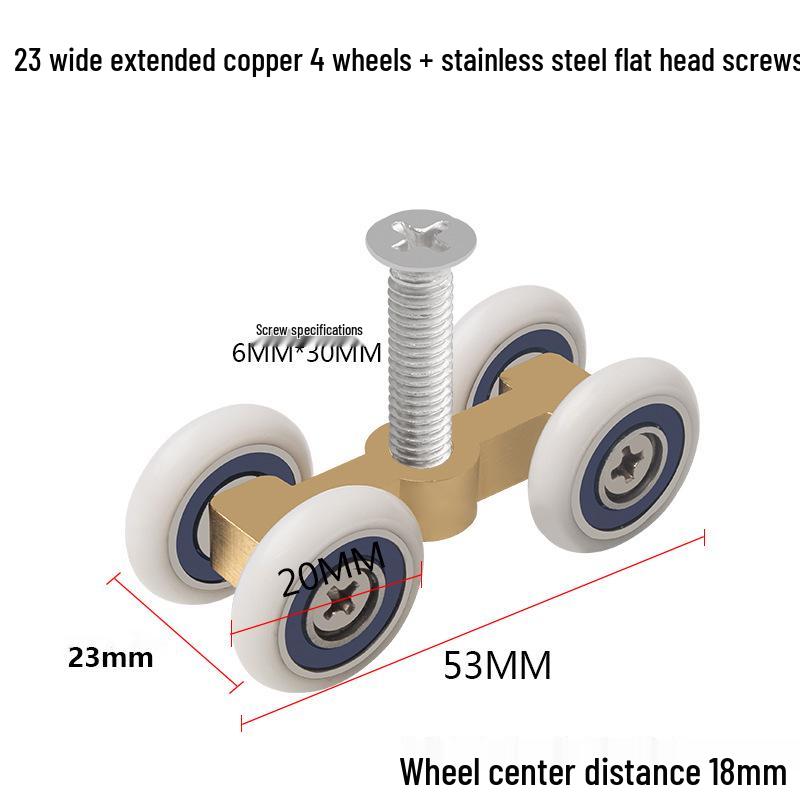 Glass Shower Sliding Door Wheel and Tapered Hanging Clip Pulley