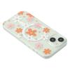 For iPhone 15 Magnetic Case IMD Flower Pattern TPU+PC Clear Back Phone Cover