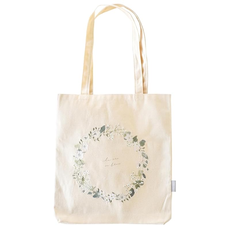 

green house embroidered tote bag large green lease IT001-4
