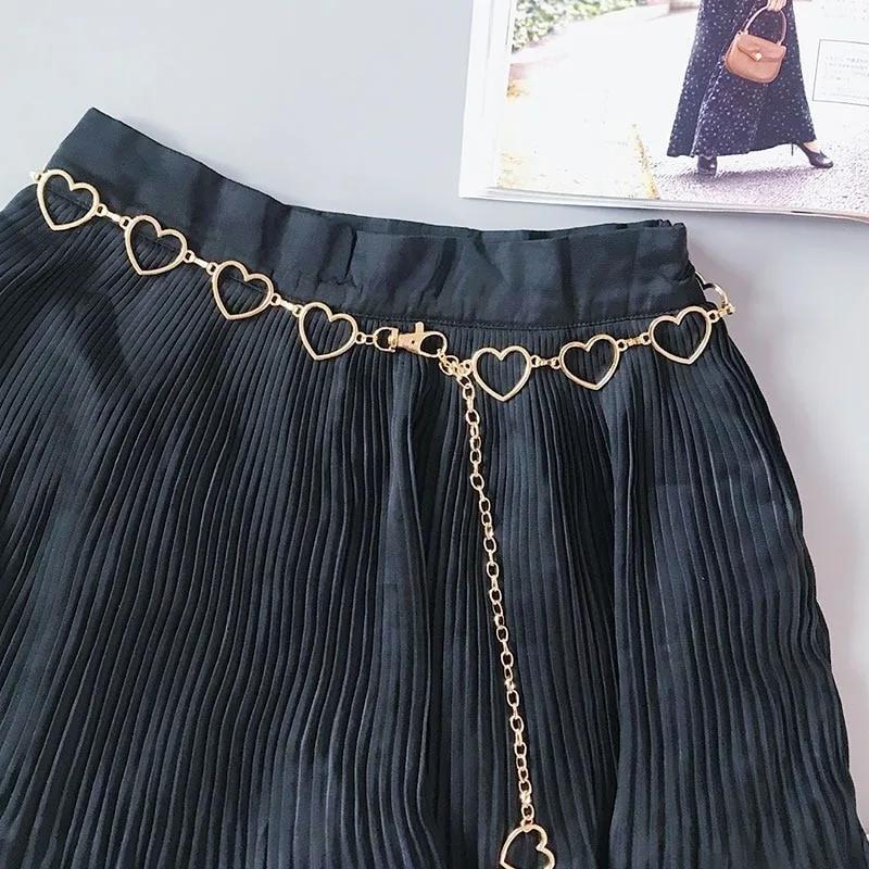 Waistband Pants Classic  Chain Love Heart Hollow Girdle For Women Hip Hop Style Fashion Fine  Belts Trendy