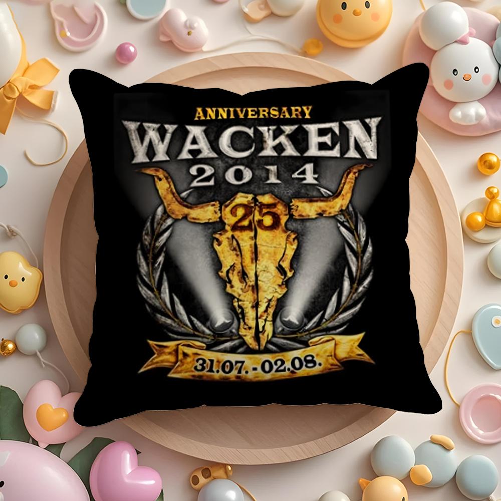 

HOT W-Wacken Open Airs Pillow Case Soft Plush Fabric Double-Sided Printed Cushion Cover Warm Winter Sofa Pillow Case 30cmx30cm