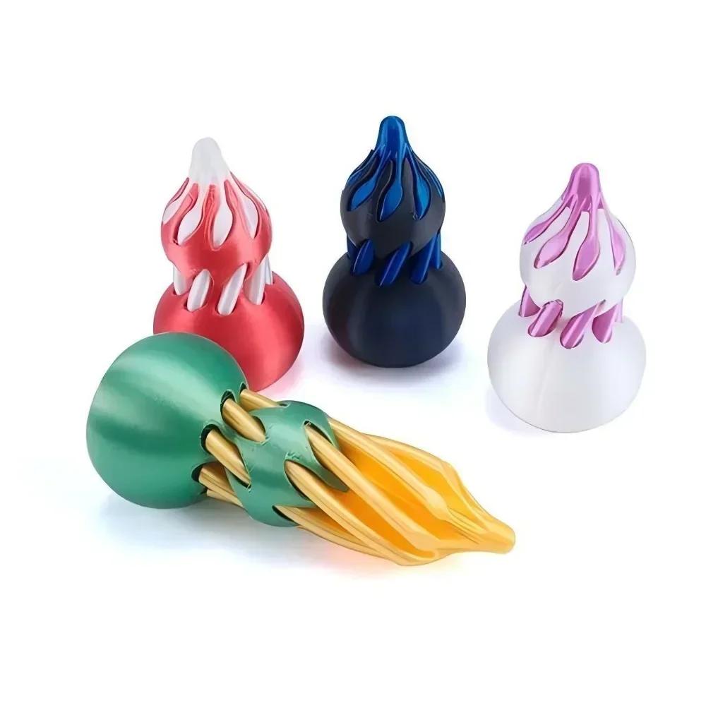 3D Printed Gourd Spiral Toy Figurines Stress Relief Impossible Pyramid Passthrough Sculpture Decompression Gourd Exquisite Decor