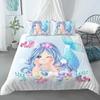 Bettwäsche-Set Gitterbett Bettbezug für Baby Kinder Kinder Blau Cartoon Meerjungfrau Edredones Niños Mädchen Prinzessin Polyester Steppdeckenbezug