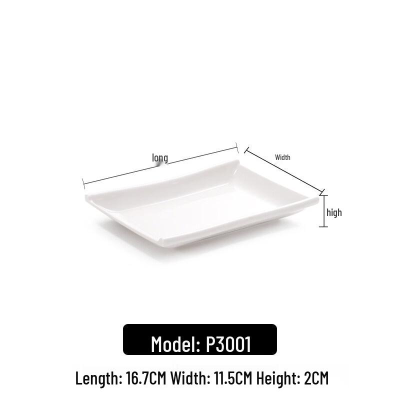 Yipan Melamine Rectangular 3-Compartment Dinner Plate