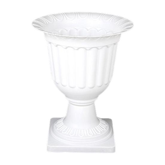Vază înaltă vintage din plastic, Vas tip urnă, Ghiveci de flori cu bază pe piedestal, Interior Exterior, Ghiveci decorativ retro pentru Grădină, Terasă, Verandă, Casă, Nuntă