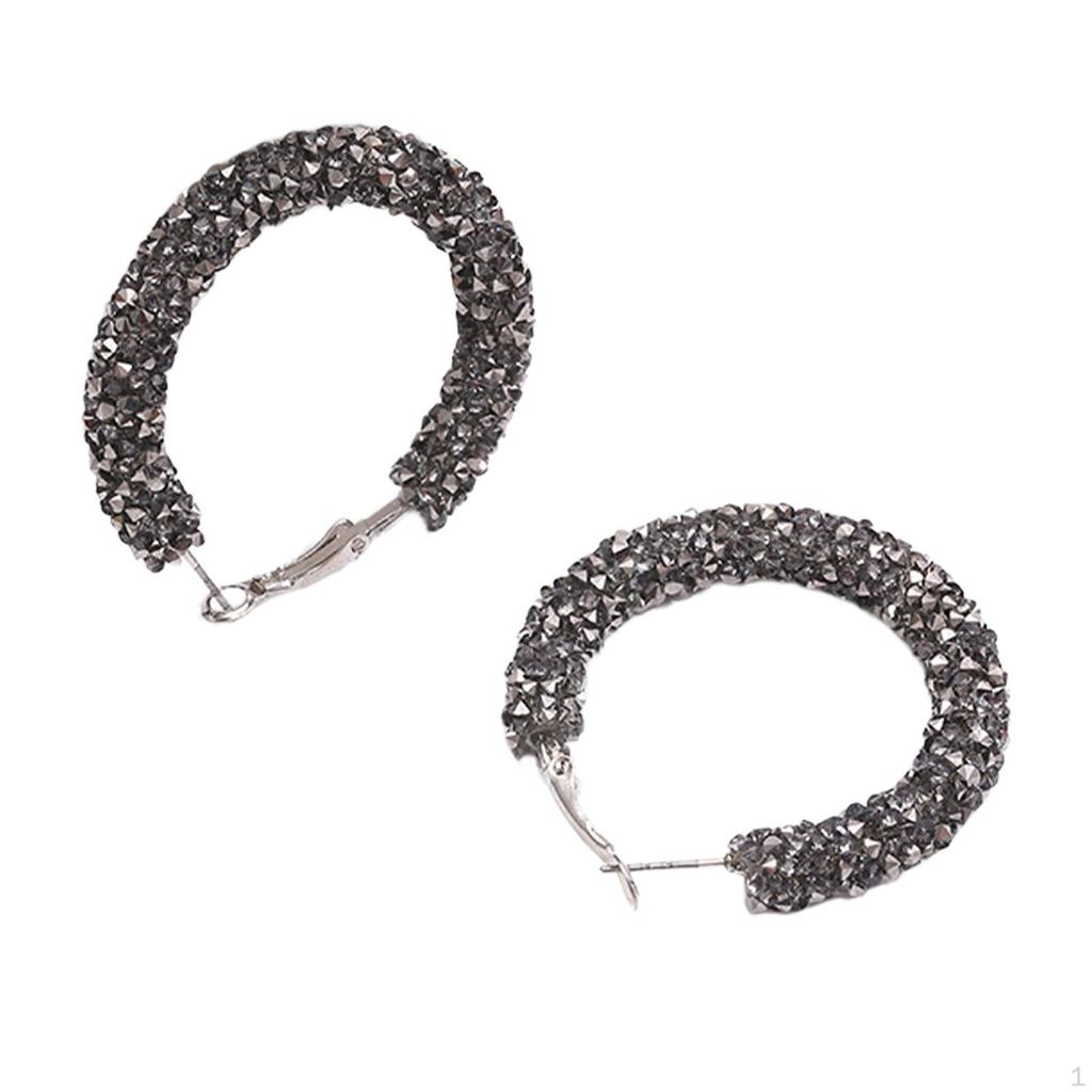 Elegant Crystal Hoop Earrings for Women - Stylish and Versatile Jewelry