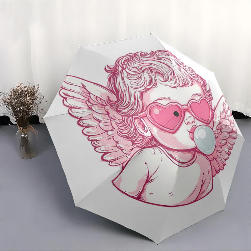 1pc Angel Wings Automatic Open/close Umbrella, 8-Rib sturdy structure, Auto Folding/Opening, Portable Travel Umbrella for Women,150