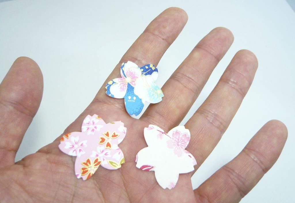 Kawasumi Washi Special Kyoto Yuzen Chiyogami Stickers Blossom 60 Hand-Dyed (Cherry Design, Stickers)
