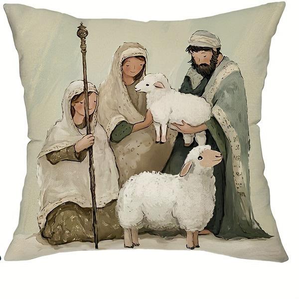

Christmas Nativity Themed Pillowcases: Magi, Holy Night, and Holy Family Designs sofas, bedroom pillow covers, holiday gifts 18x18Inch