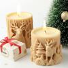Christmas Tree Relief Cylindrical Candle Silicone Mold Christmas Gift Box Cylindrical Reindeer Aromatherapy Wax Gypsum Mould