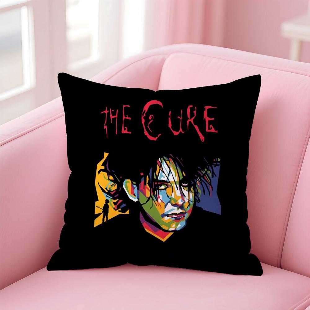 British Postpunk Rock Band TThe Cure Cushion Cover Pillow Case Soft Skin Friendly Fabric  Concealed Zipper