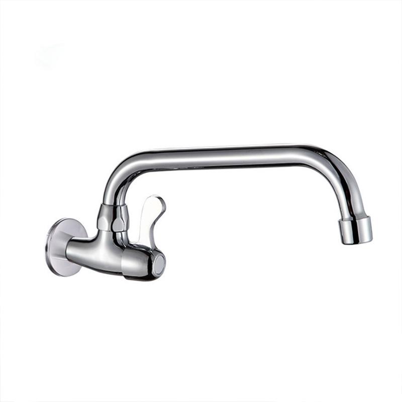 Kitchen Faucet Wall Mounted Single Handle Sink Tap Rotation Cold Water Mop Pool Tap Basin Faucet Brass