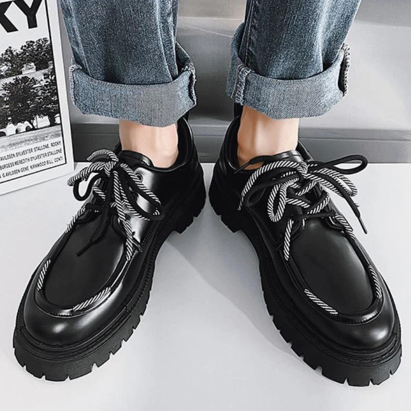 Mode Herren Sneaker Heiß Bequem Herren Freizeitschuhe Herren Lederschuhe Verschleißfest Rutschfest Männlicher Plateauschuh Zapatos De Hombre