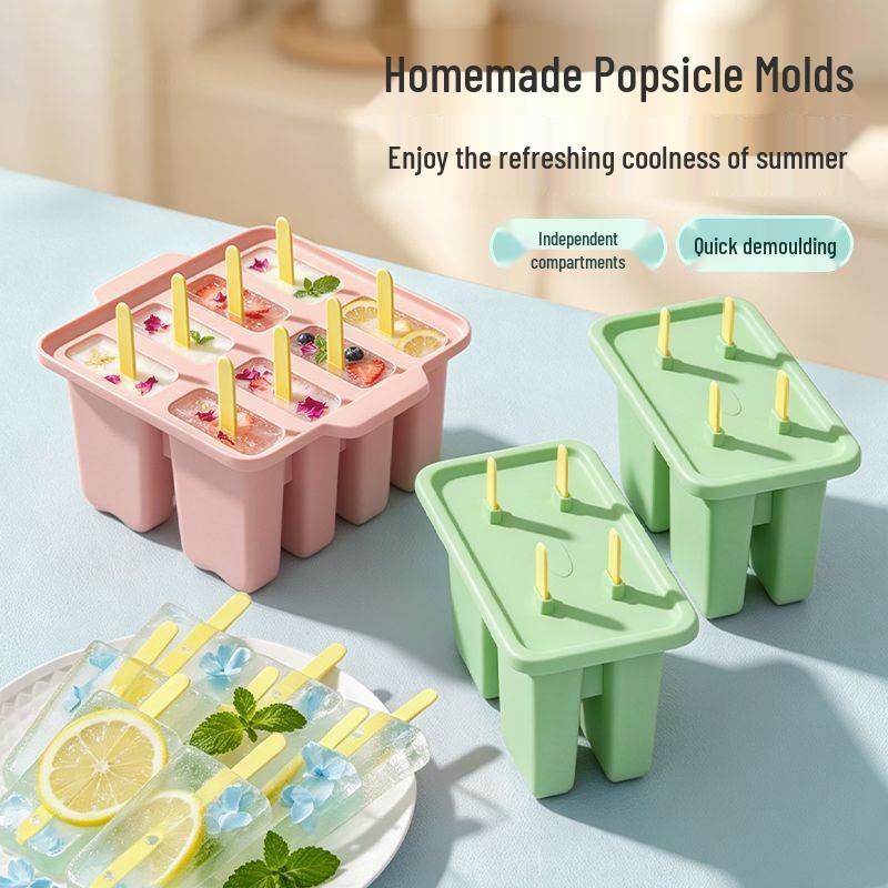 Homemade Cute Cheese Silicone Popsicle Mold for Kids - Ice Cream and Ice Cube Tray