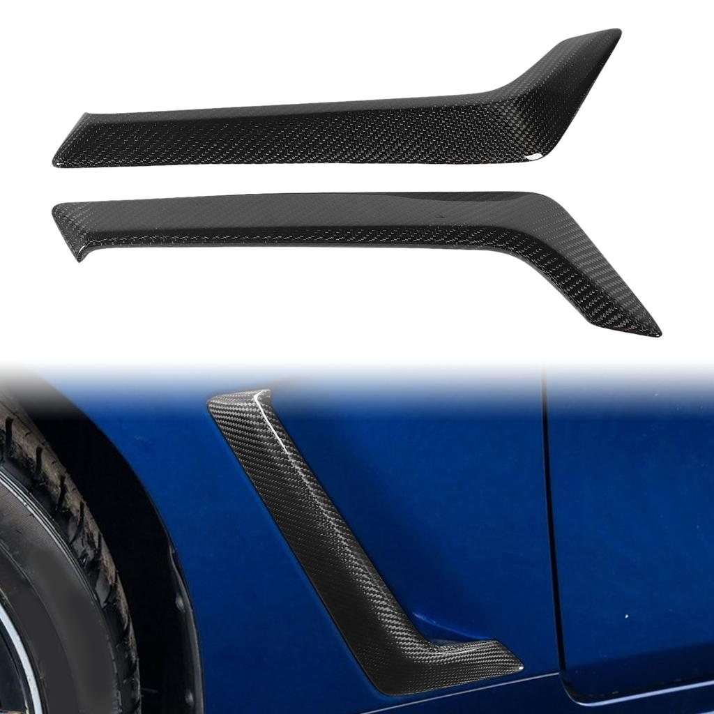 Front Side Mudguard Vent Trim Carbon Fiber Car Side Splash Guard Vents Stickers for Q60 Models 2017 to 2022