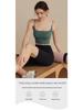 Sportowy biustonosz z amortyzującym, wąskim ramiączkiem na wiosnę/lato z wkładkami - Damska, seksowna koszulka do jogi i fitness