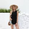 Women's Spring Summer Solid Color Round Neck Loose Sleeveless Casual Tank Top