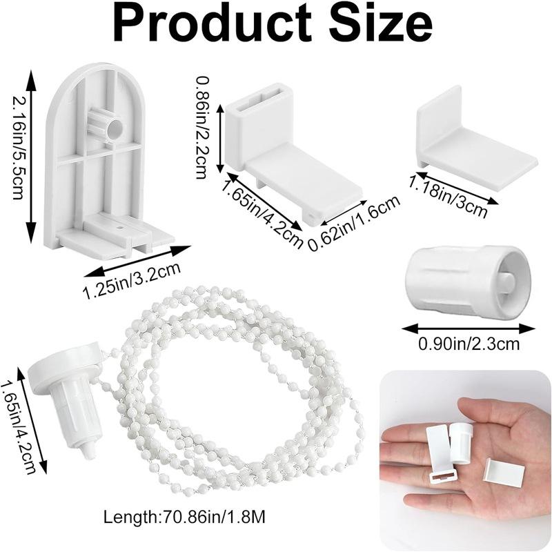 1/2 Set Roller Blind Fittings 17mm Roller Blind Brackets with Beaded Chain Curtain Roller Accessories for Blinds Repair