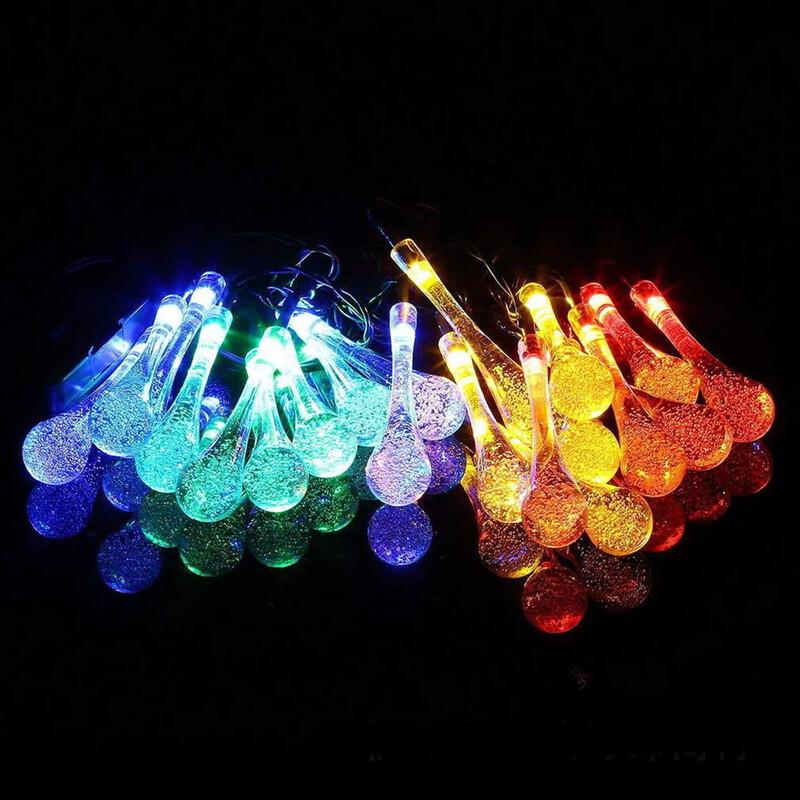 Battery-Powered Water Drop String Lights