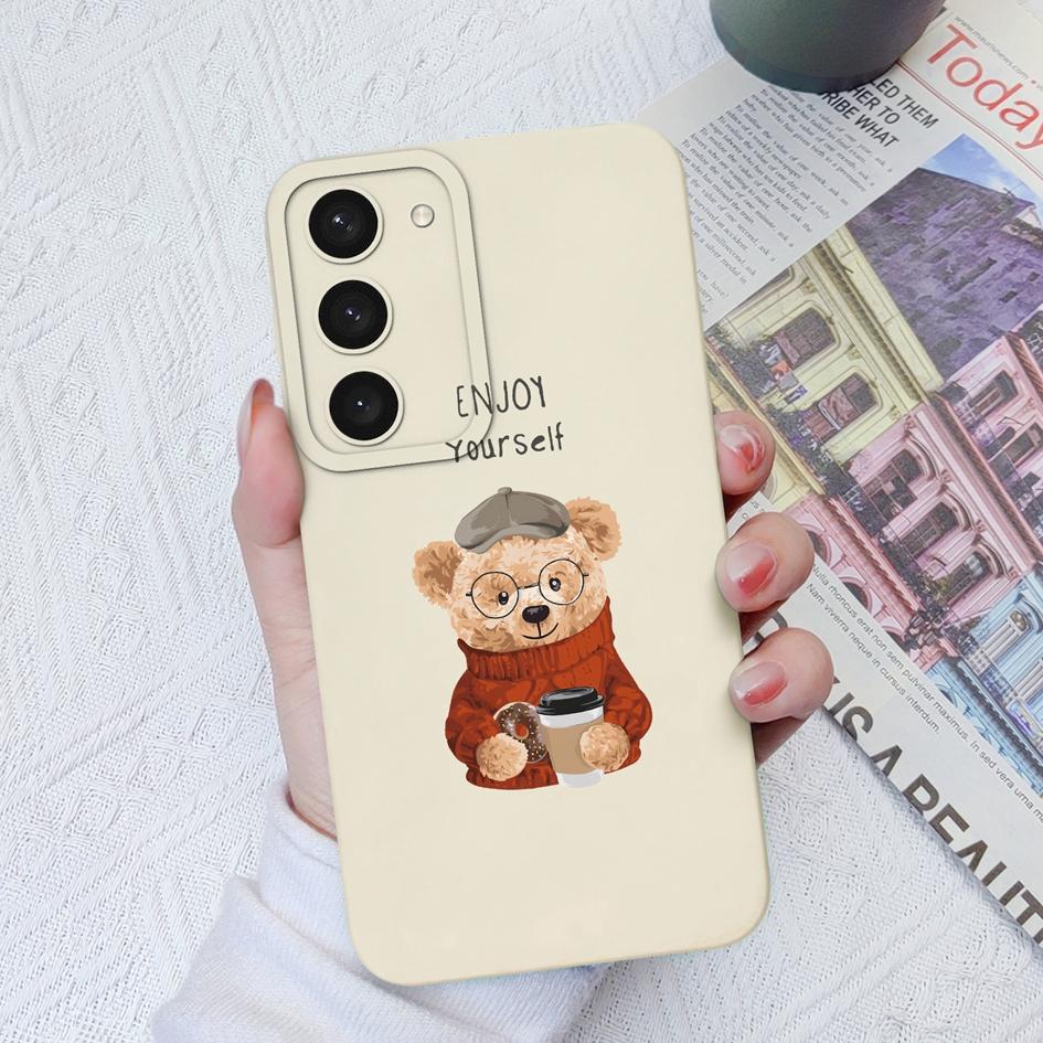 For Samsung Galaxy S20 S21 Plus FE S22 S23+ Ultra Note 20 Ultra Case Cover Cute Bear Shockproof Silicone Shell For Samsung S23 Coques Bumpers Fundas